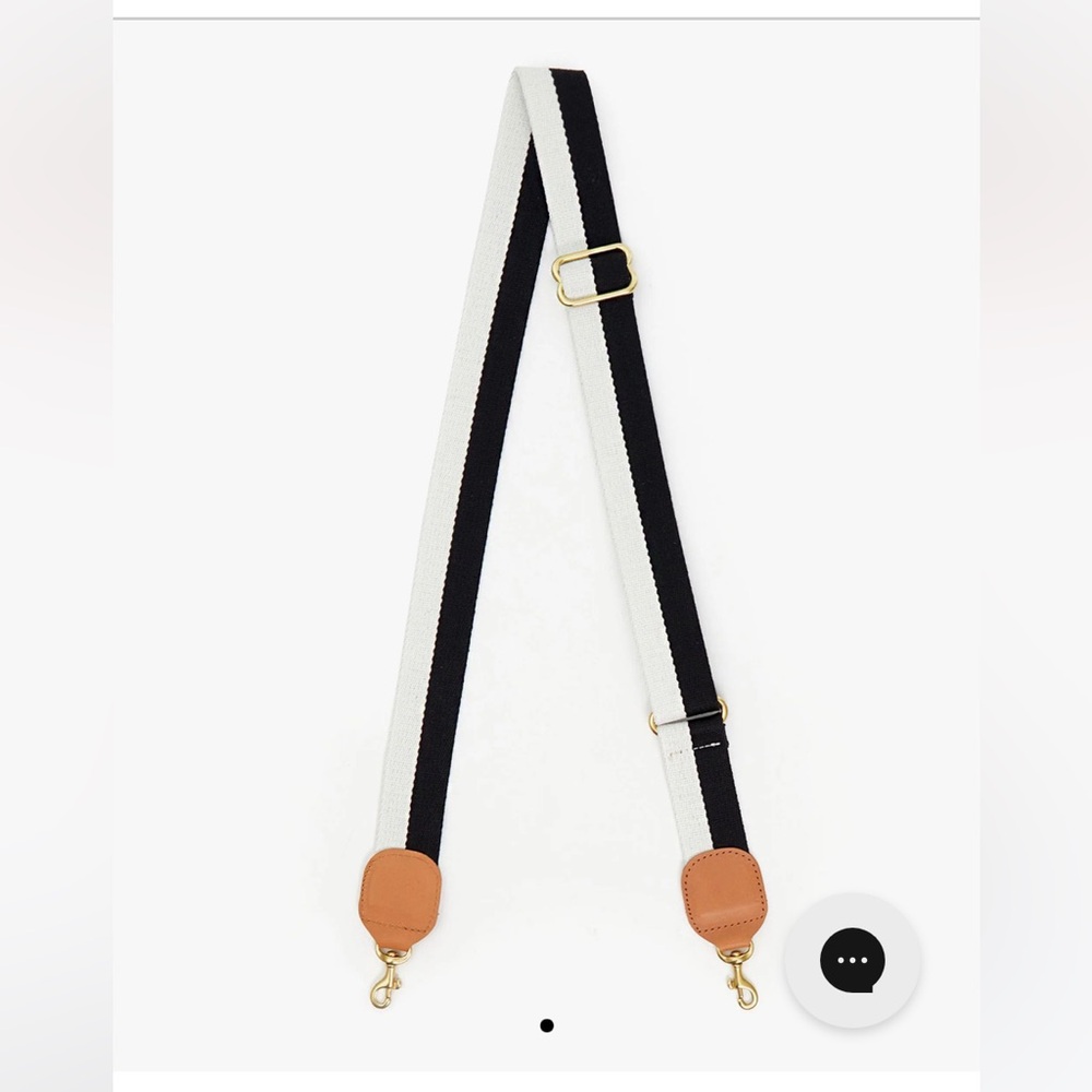NWT Clare V adjustable black and cream strap